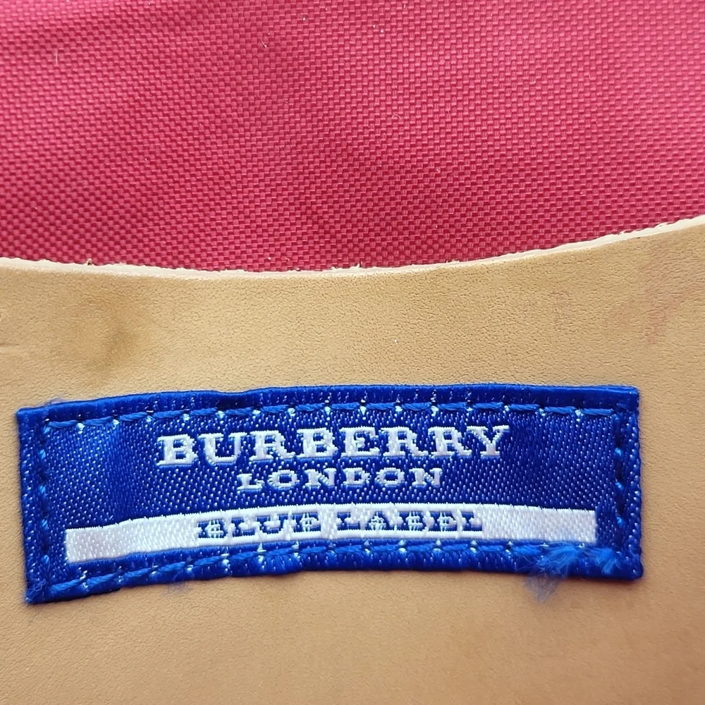 Burberry Nova Check Blue Label Waist Crossbody Bag Canvas Red..Authentic..